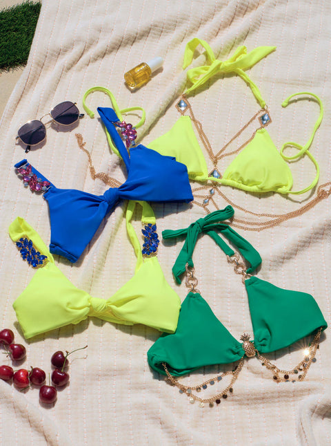 Lala Triangle Bikini Set - Lightening Bolt