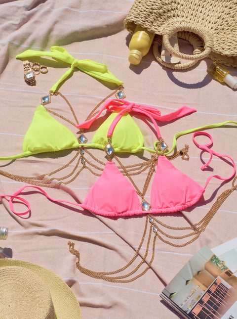 Lala Triangle Bikini Set - Lightening Bolt