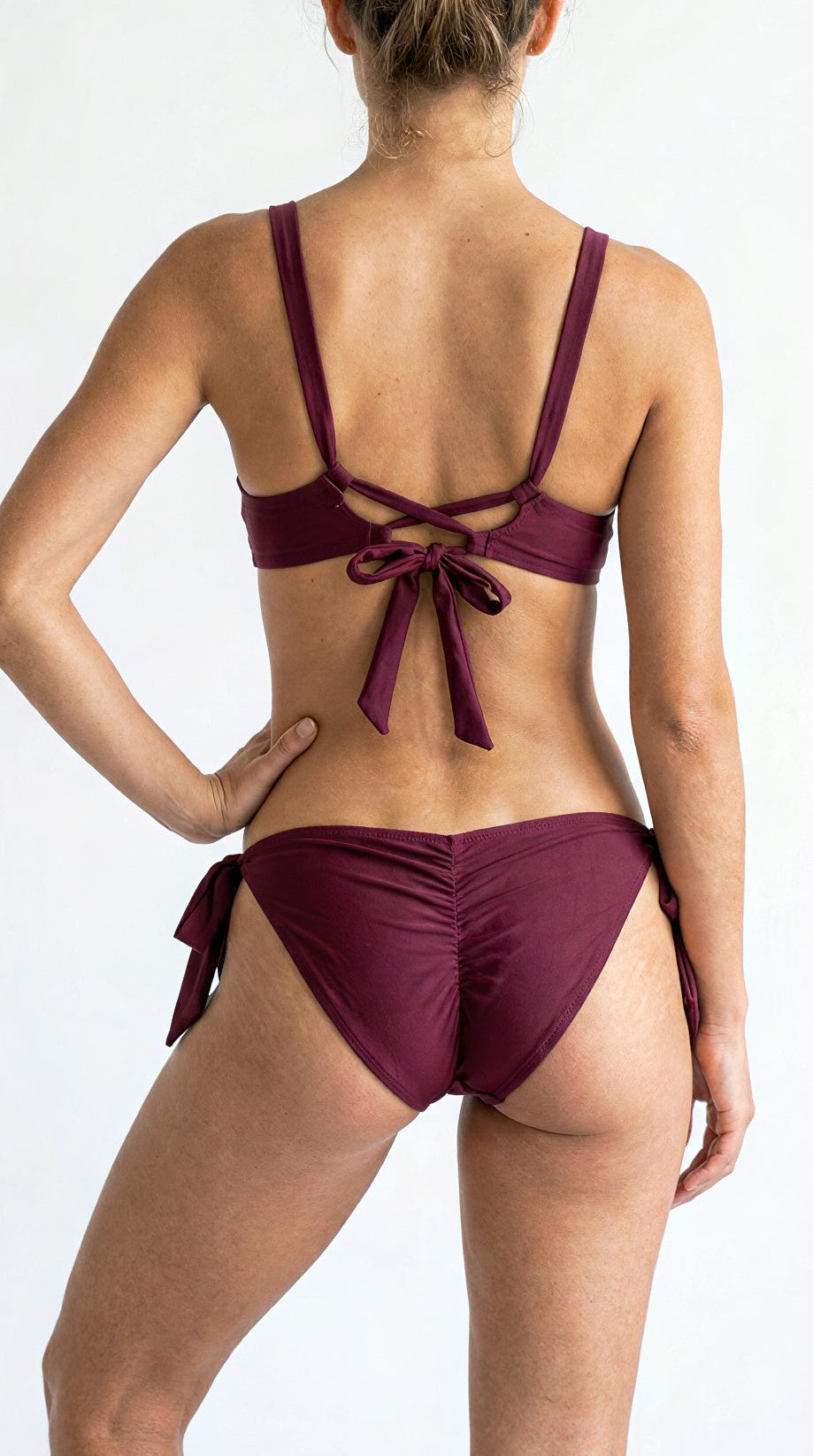 Alessia Tie-Side Bikini Bottom - Mulberry