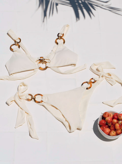 Tulum Bralette Bikini Set - Creme Brulee